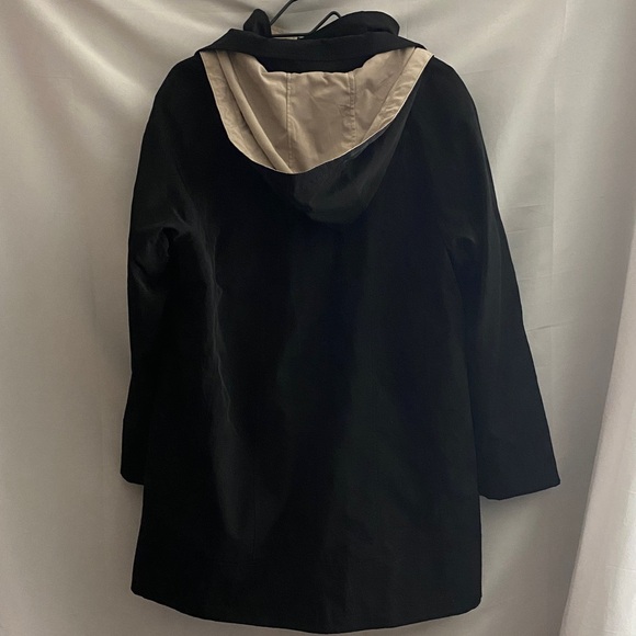 NWOT Coldwater Creek Wo size XL Black Raincoat / Coat with removable Hood - Picture 11 of 13